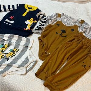 Adorable Baby Clothing Set with Animal Prints